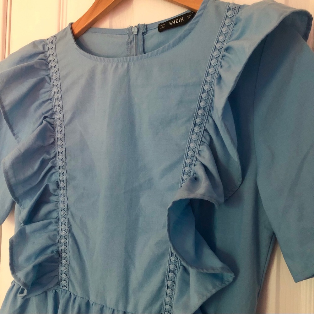 Sky Blue Ruffled Dress - Picture 5 of 6
